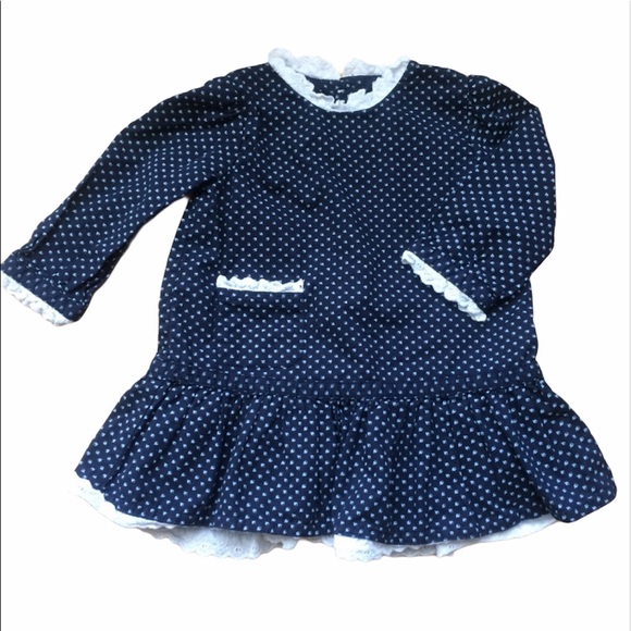Ralph Lauren Other - Ralph Lauren Navy Polka Dot Baby Girl Dress